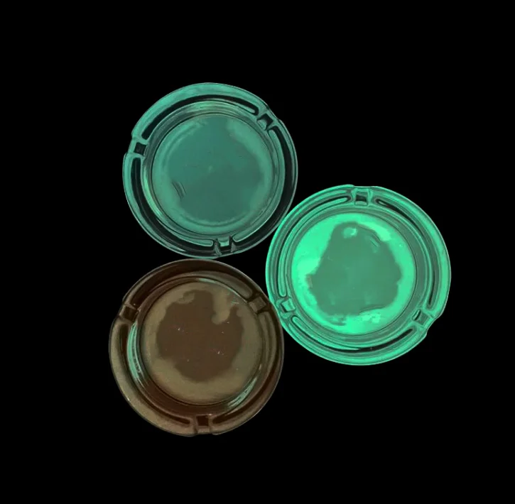 

Factory direct sales custom logo Glass ashtray round ashtray with mouth cartoon stick Fluorescent smoking ashtray, Mix