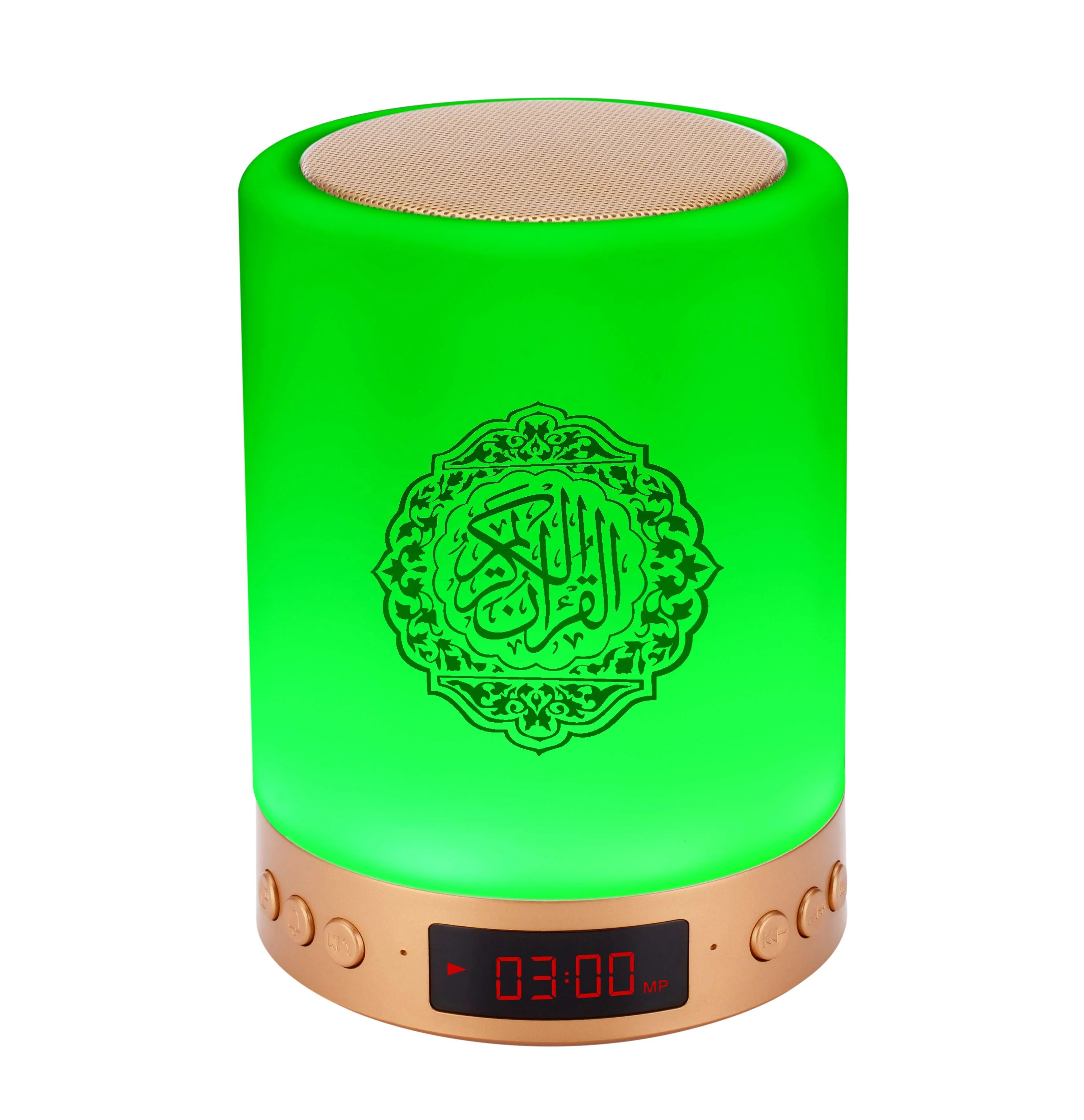 

LED Display Quran Touch Lamp Quran Player Speaker With Azan Clock For Muslim Learn Quran Factory price, Golden