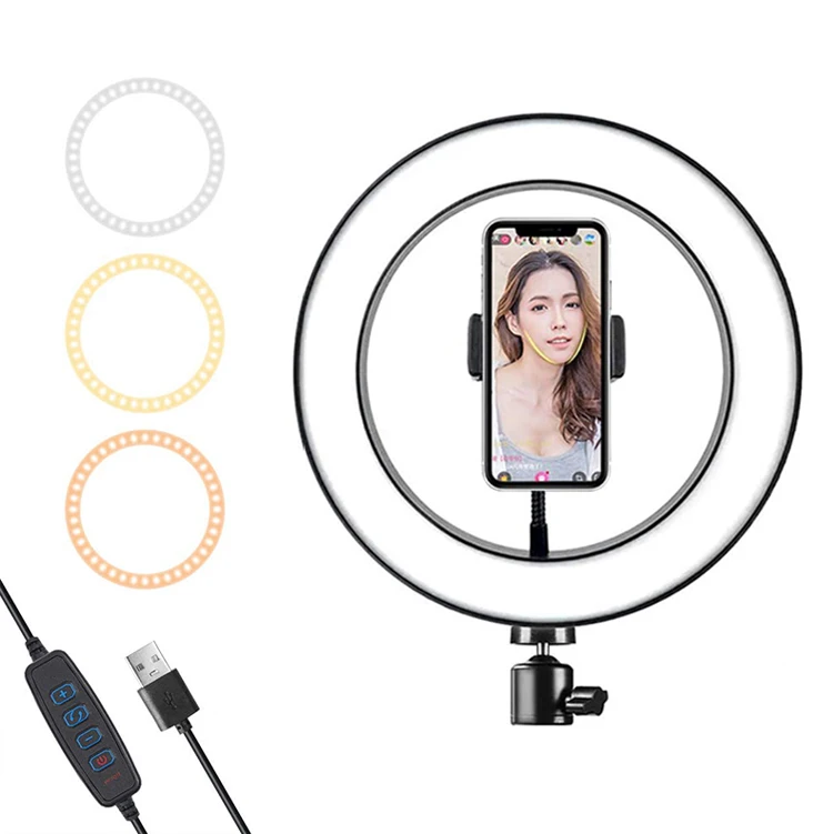 

M26 10 Inch Selfie Stick Photographic Lighting With Tripod Stand Tiktok Led Ring Light For Phone, Black