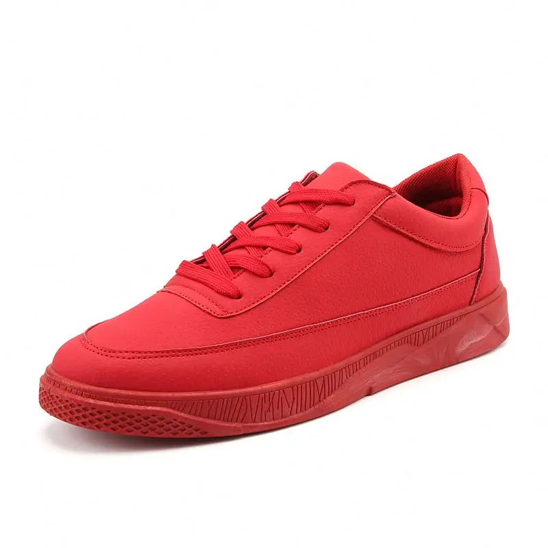 

Factory hot sale Casual breathable trend student shoes men sport in stock round toe flats red shoes for men