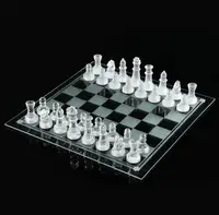 

nice clear elegant crystal international chess for gift