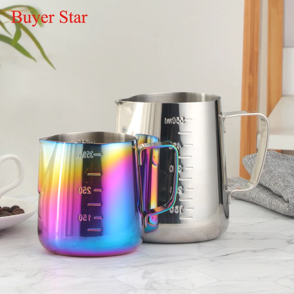 

Kitchen Accessories Barking Tools Powder Liquid Measuring flour Stainless Steel latte Cup with Handle, Silver/gold/rose gold/rainbow
