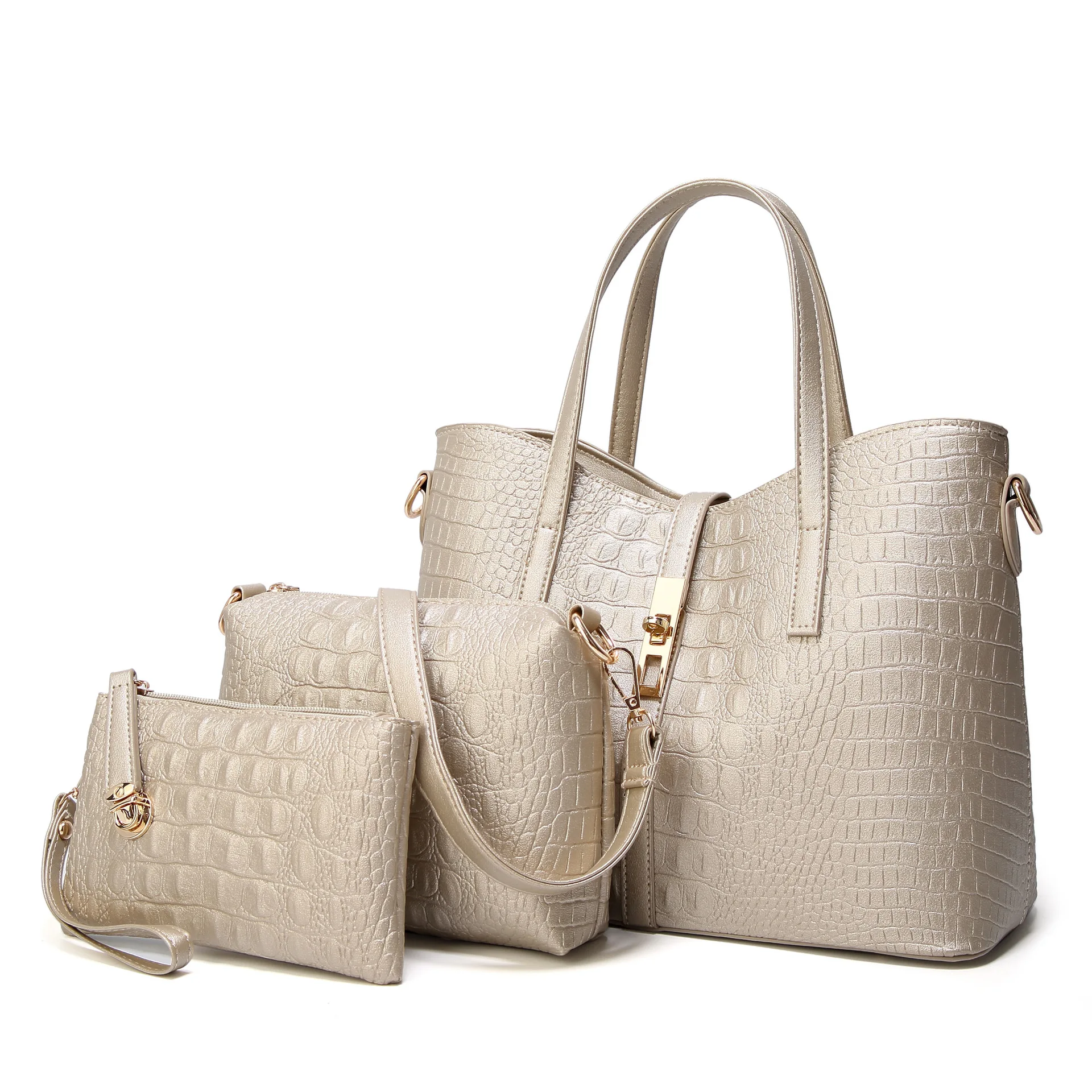

2021 New Style Handbags Fashion Trend Ladies Shoulder Bag Crocodile Pattern Handbag Three-Piece Bag