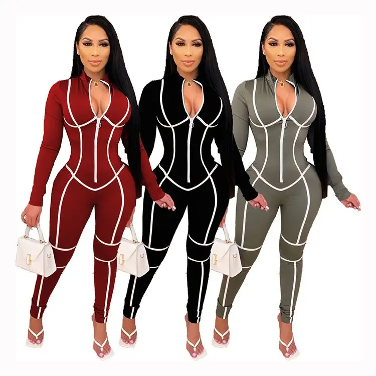 

1020M056 Best Seller 2021 Women One Piece Jumpsuits And Rompers Fall Clothing For Women