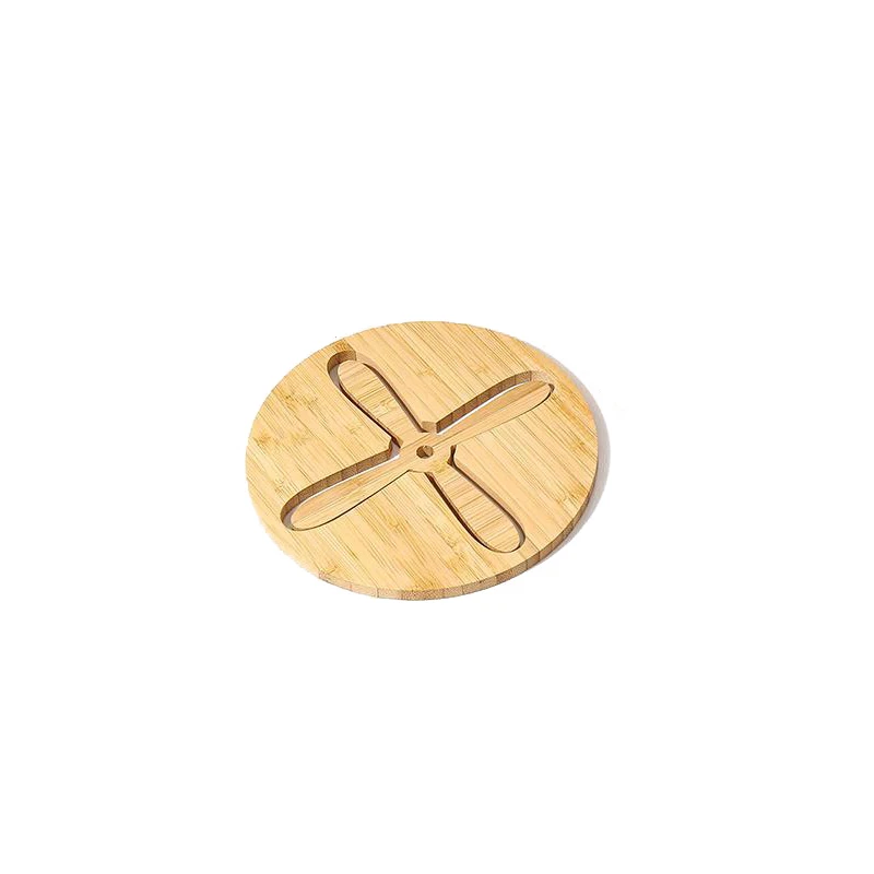 

4 petals flower round bamboo coaster factory bdellium placemat dessous de verre en bambou