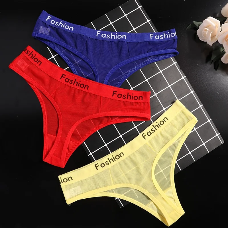 

Wrap Design Sexy Ladies Cotton Mesh Transparent Panties Thongs String lingerie Fashion Low-Rise Women Underwear Seamless Briefs, Mixed, as picture