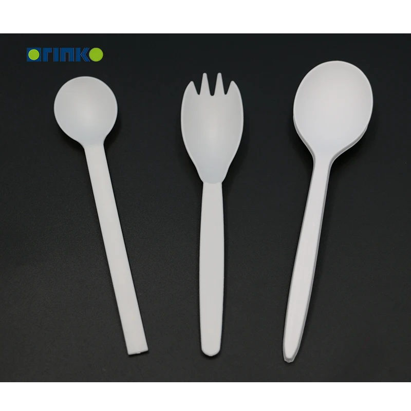 

ORINKO wholesale compostable and biodegradable tableware with spoon knife fork, White