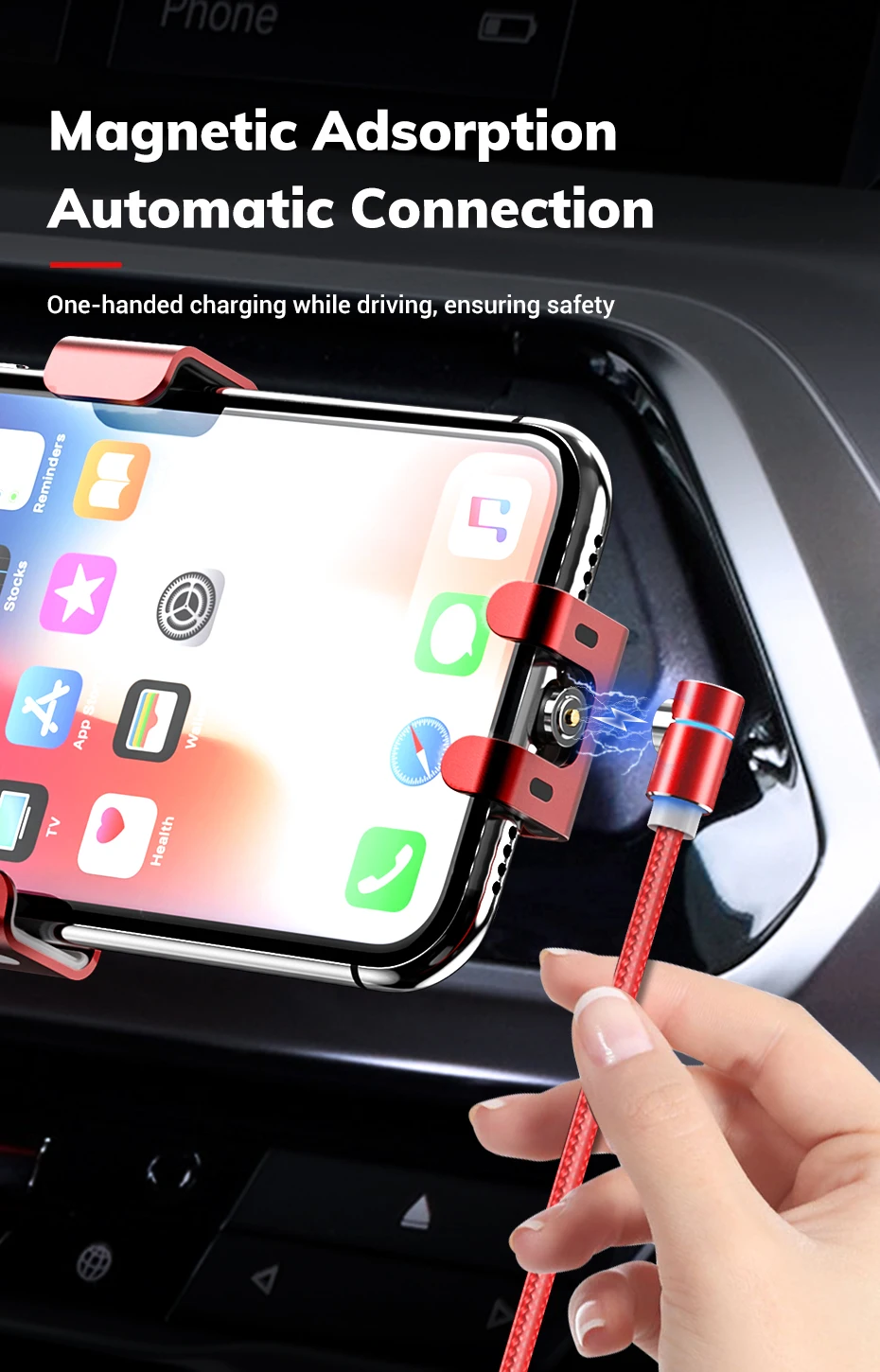 TOPK 5 A 3In 1 Usb Charging Cable 540 Degree Rotate Flexible Magnetic Usb Phone Cable - ANKUX.COM