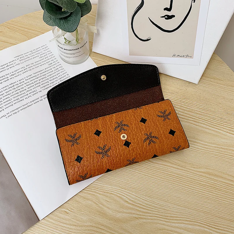 

Women Purse Luxury Style Designer Long Summer Wallet Elegant Eco Pu Leather High Quality for Women Purses, 3 colors