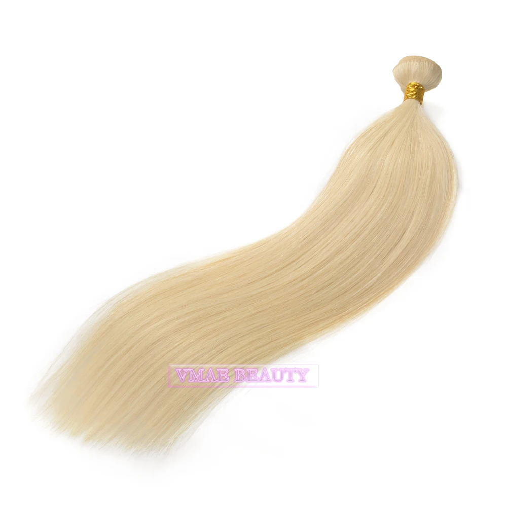 

VMAE Real European 613 Blonde Raw Virgin Silk Straight Hair Bundles Weft Double Drawn Human Hair Extensions