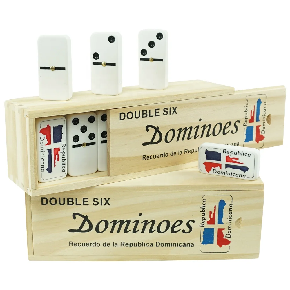 

Factory custom double six domino game set republica dominicana popular domino wooden box for table game