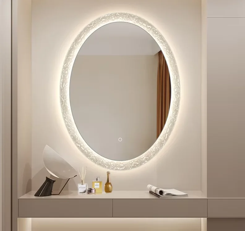 Illuminated Round Mirror with Frame