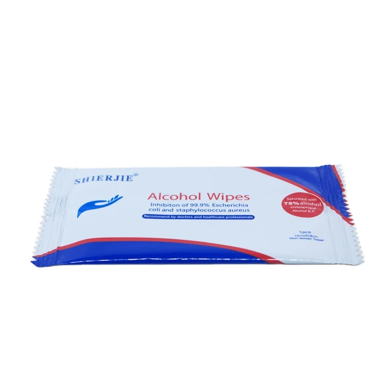 

Single Wipes with 75% Alcohol Antibacterial Wipes for Adult Kill Germs Patient Spunlace 15*18CM