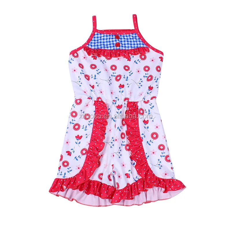 

Summer milk silk suspender shortall bib small floral print smocked jumpsuit romper icing legging baby girl romper, Picture