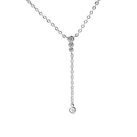 

elegant jewelry 925 sterling silver cz drop pendant choker necklace for woman