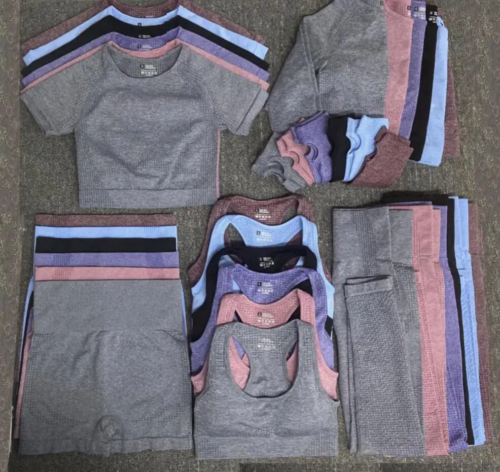 

BR best women High Waist Seamless Yoga 5 3 2 piece set suit Gym Sport workout bra fitness Leggings clothes wear sets activewear