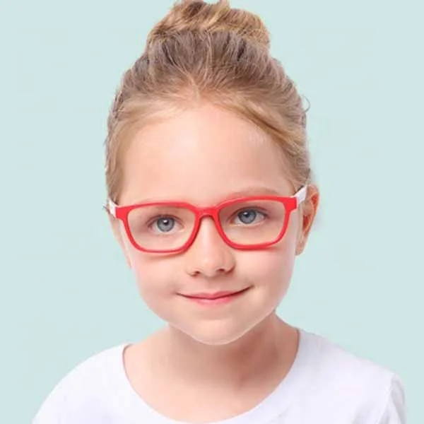 

high quality optical custom logo flexible silicone rectangle frames children eyeglasses anti blue light blocking kids glasses