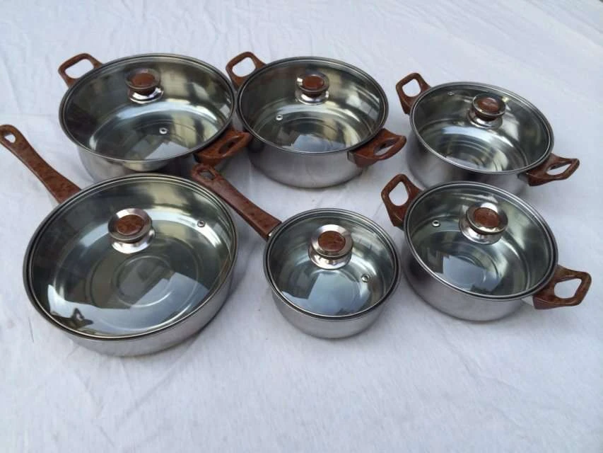 
HanFa 12pcs induction cookware stainless steel pot pan set 