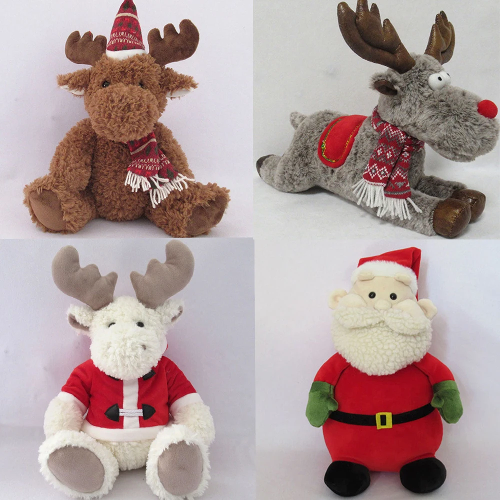 Christmas Stuffed Standing Plush Reindeer Snowman Santa Claus Stuffed ...