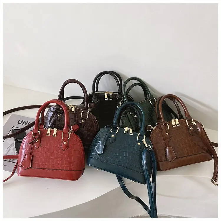 

Ladies Handbags 2020 Luxury Vintage Crocodile Bags Shell Shape Women Handbag With Shoulder Strap, 6 colors