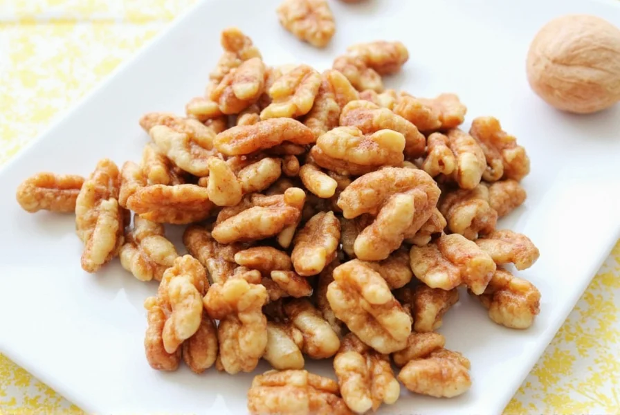 Bowl of freshly spiced walnuts