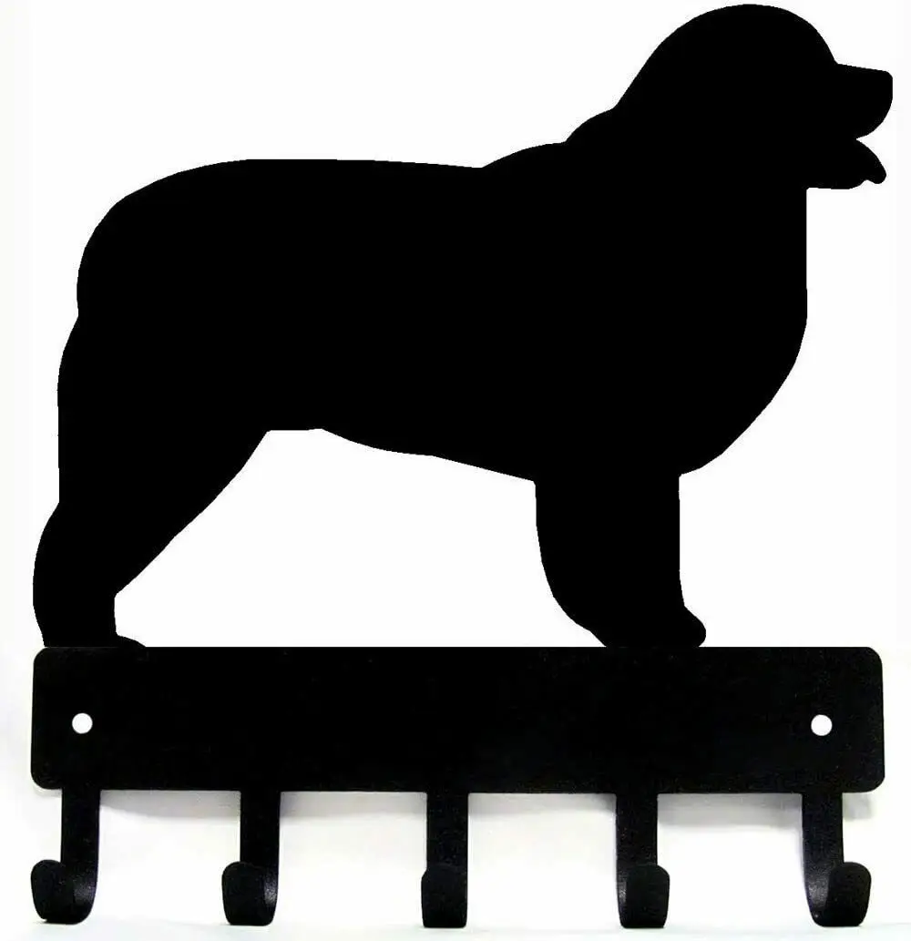 

Yinfa Factory Quality Brand new Decor Metal Wall Art Craft XNewfoundland Key Rack & Dog Leash Hanger - 6 Inch Wide Black TY2078