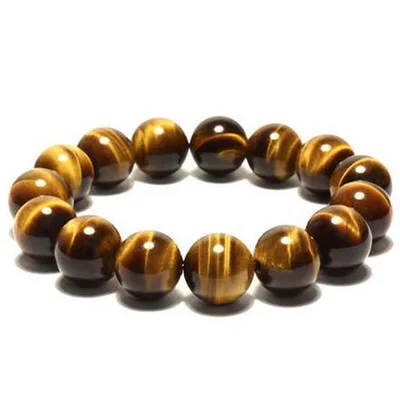 

10mm 12mm Factory Wholesale Yellow Tiger Eyes Beads Bracelet Good Luck Multi Size Tiger Eyes Stone Beads Bracelet