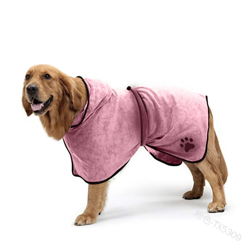 

ready to ship custom dog cat absorbent robe microfiber drying hooded bathrobe towel, Blue, grey, black, haze, etc