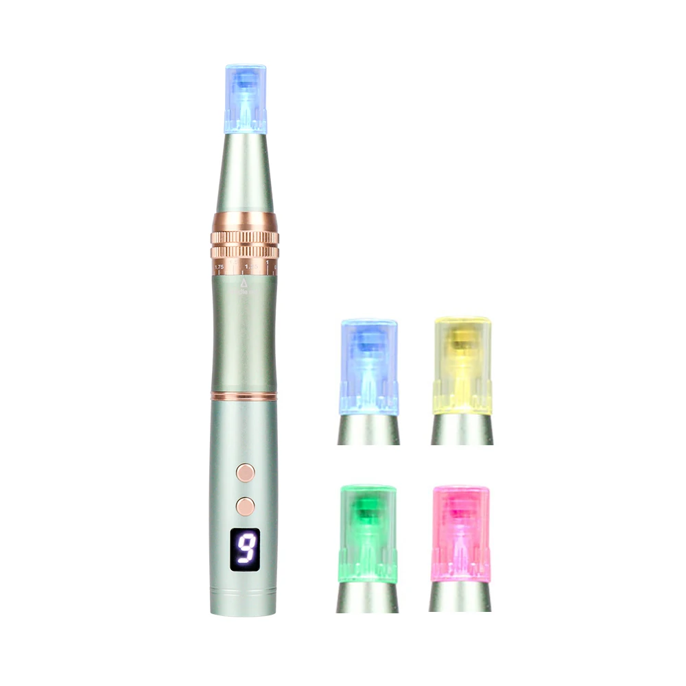 

Newest 4 colors led Microneedling Pen Electric Wireless Derma Pen Adjustable Microneedle Dermapen E1
