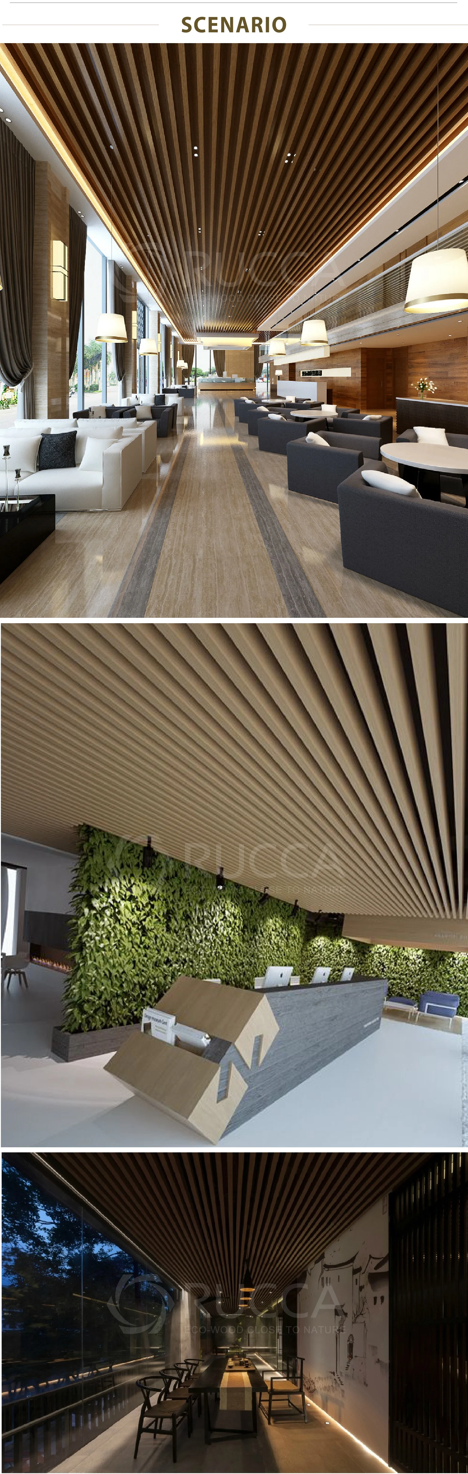 Rucca Wpc Outdoor Faux Wood Ceiling Panel False Design Decorative