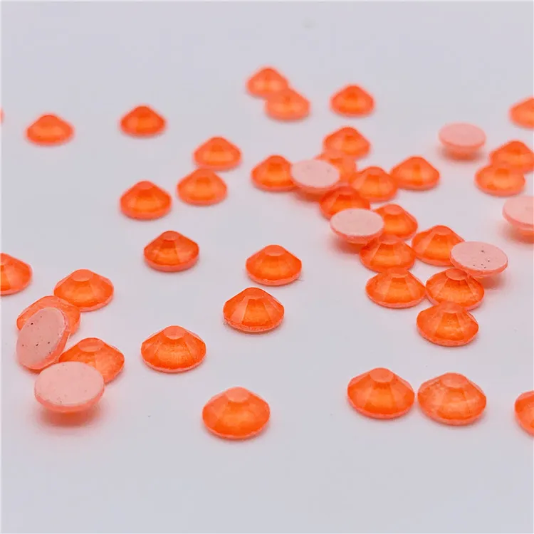 

Hotfix Rhinestones Fluorescent Orange Rhinestones Round Glass Rhinestones For Bags Garment Nail Art Shoes Diy