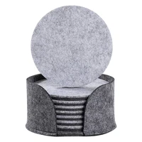 

Gray Color Water Absorbent Feature Double Felt Set of 8 Felt Drink Coaster