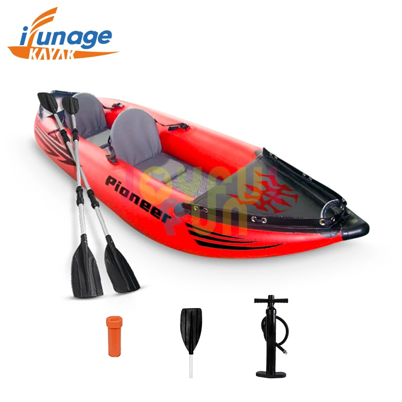 

Joyful Fun folding kayak fishing boating outdoor 2 person boat inflatable kayak