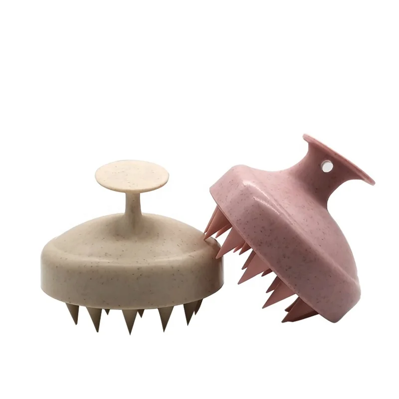 

Wheat Straw Hair Brush Manual Silicone Hair Scalp Massager Shampoo Brush For Hair Growth