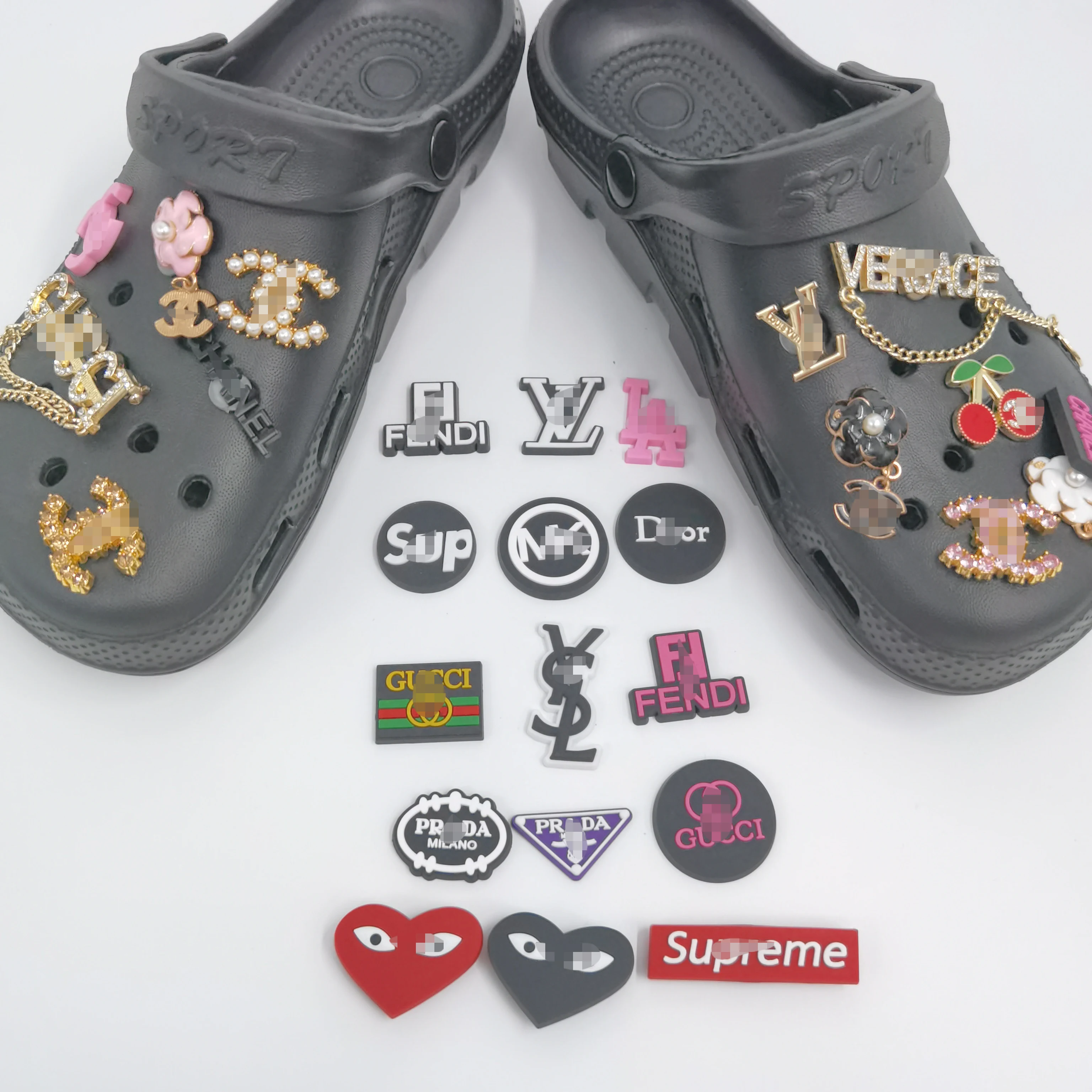 

New hot fashion cute accessories superhero 3D pvc kids wholesale decoration rubber croc shoe charms, Customized