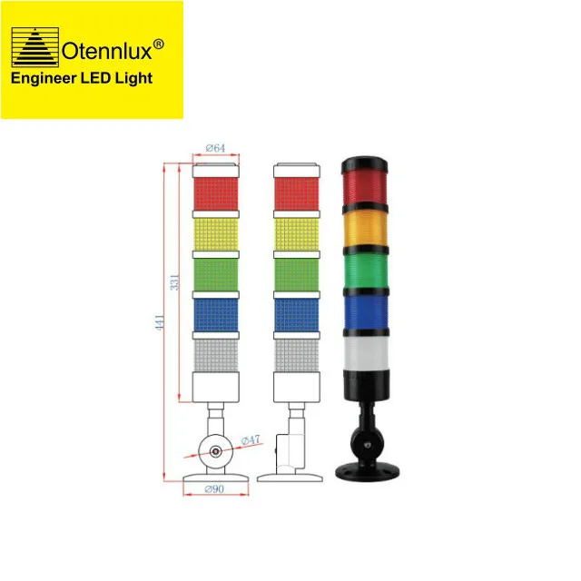 
DC 24V CNC machine multilayers industrial tower beacon alarm signal lamp tower ip 65 Flashing Signal tower light led with buzzer 