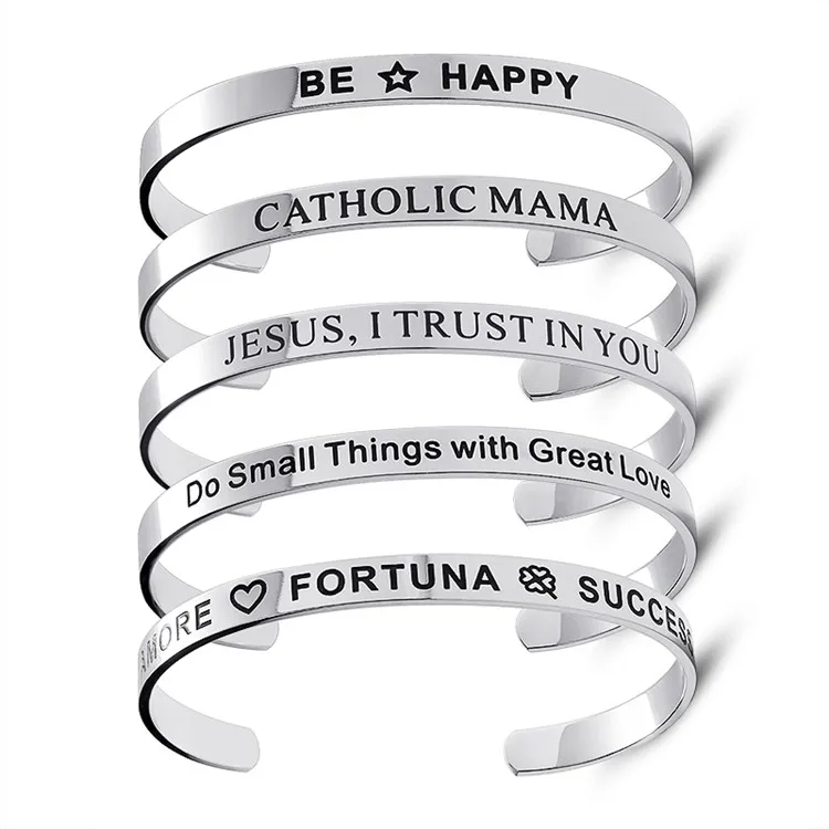 

The best gift for a friend personalized custom inspirational bracelet stainless steel ladies cuff bracelet bracelet jewelry