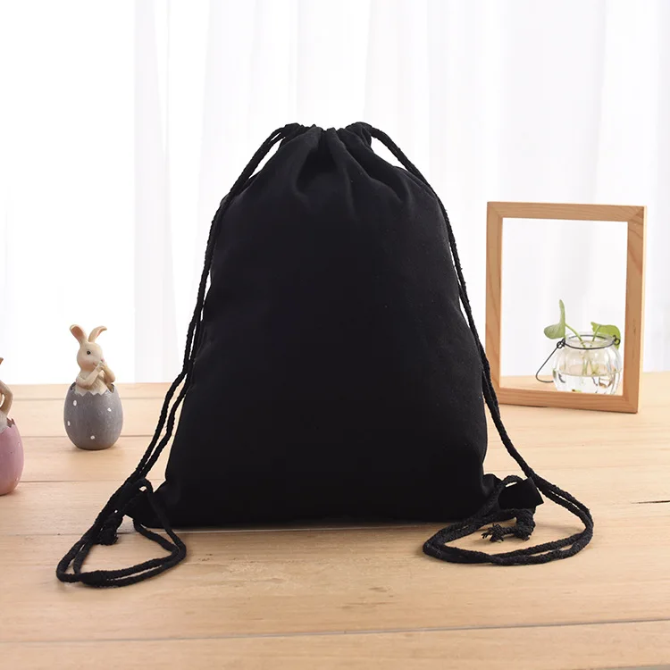 

Cotton Canvas Drawstring Backpack Bag Closure Shoulder Bag