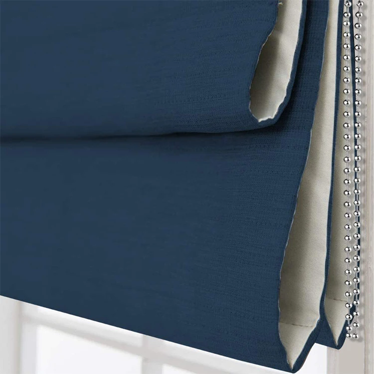 

100% Blackout Fabric Chain Control Custom Size Curtains Roman Blinds with Pearl Rope, Customer's request