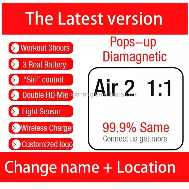 2020 New 1:1 I12 Wireless Stereo Earbuds Air 2 Pro Tws 5.0 Earphones 2nd Gen TWS 2 For Apple Iphone & Android Phone - ANKUX.COM
