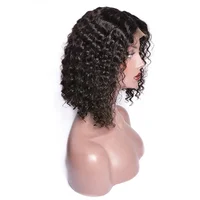 

the cheap human hair 8 10 12 14 inch short brazilian CURLY human hair bob lace front wig