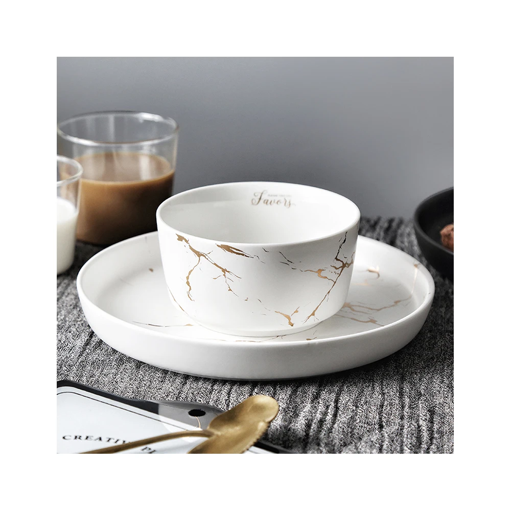 

Custom ceramic marble cereal bowl 6inch porcelain rice soup bowl for restaurant, Blue/black/white