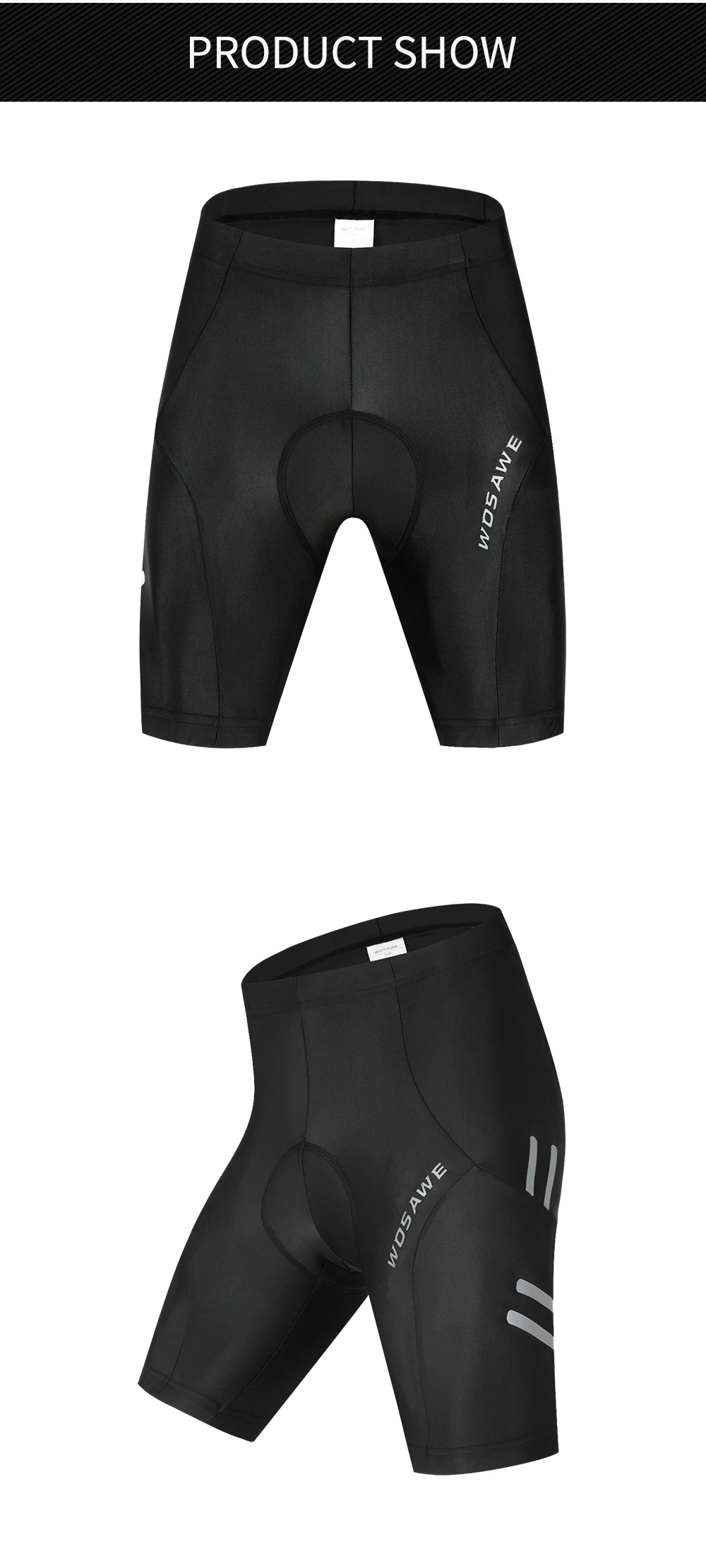 Wosawe 5d Padded Shockproof Cycling Shorts Mtb Road Bike Tights Anti