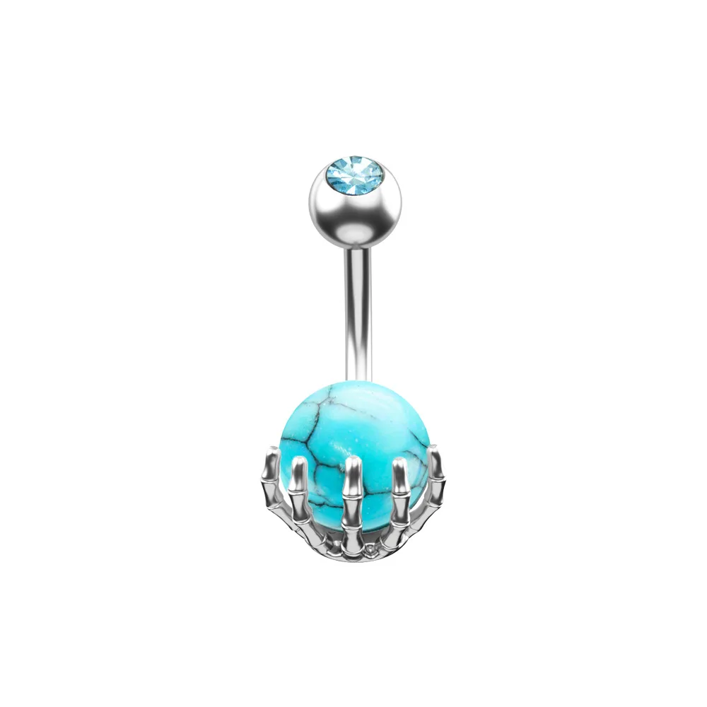 

Wholesale titanium steel multicolor navel jewelry women statement Opal belly button rings body piercing jewelry