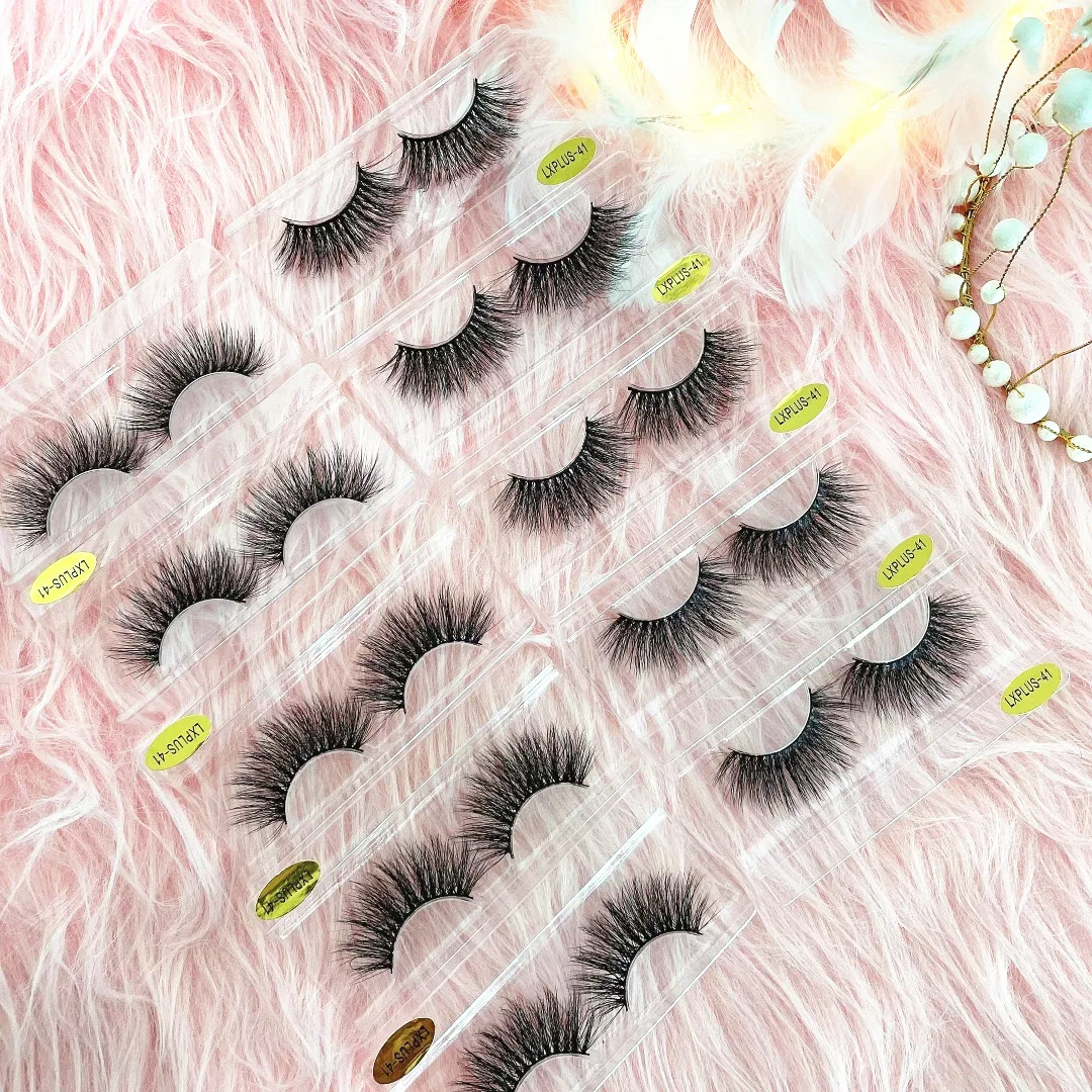 

Wholesale free sample 3d faux mink lashes eyelashes Canada false eyelashes clear band with custom packaging