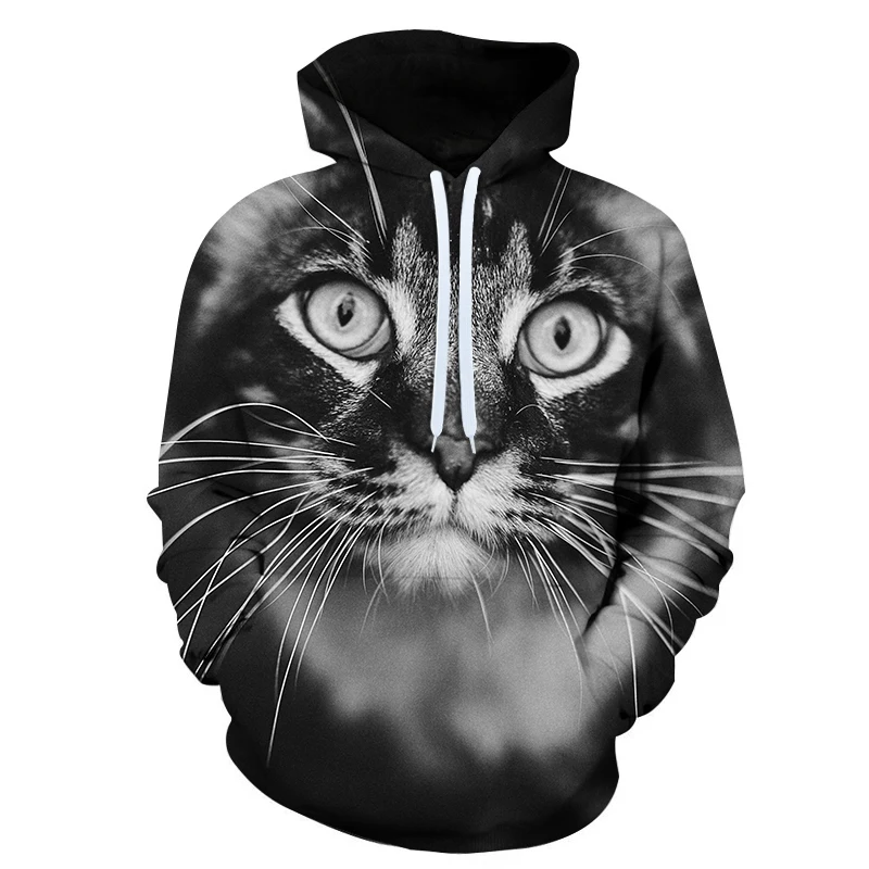 

Black and white cat head pattern 3D Sublimation Sweater
