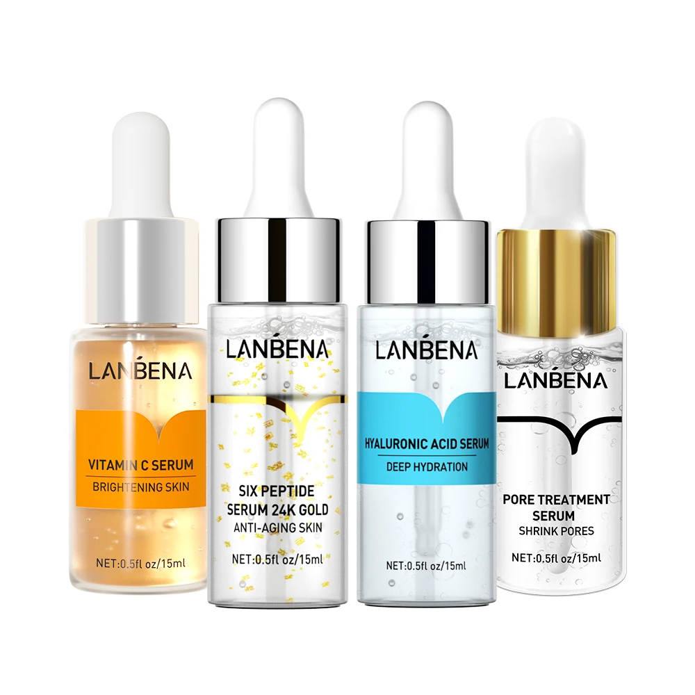 

free shipping LANBENA vitamin c serum anti aging hyaluronic acid for skin pore treatment hot sale