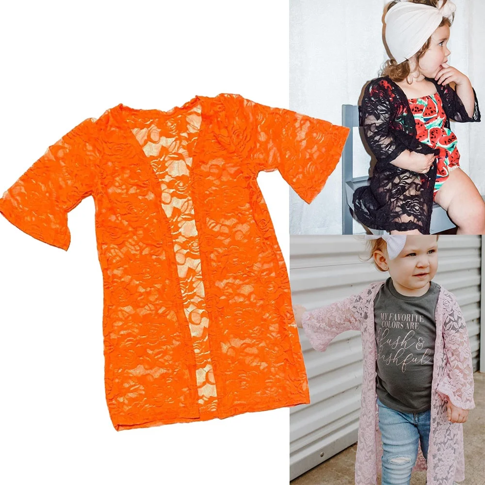 

Family Matching Outfits Kids Mother and Daughter Lace Blouse Short Sleeve Floral Print Tops kids cardigans girls