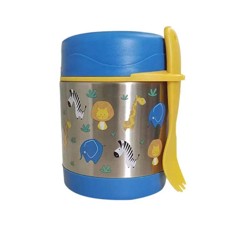 

Double-wall Vacuum Thermos Lunch Box Containers Soup Jar Stainless Steel Vacuum Insulated Kids Food Jar With Spoon and Fork
