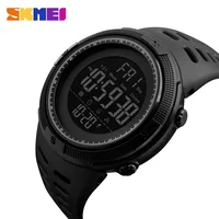 

SKMEI 1251 luxury black man clock best power Silicone band Waterproof chronometer character sports reloj watch